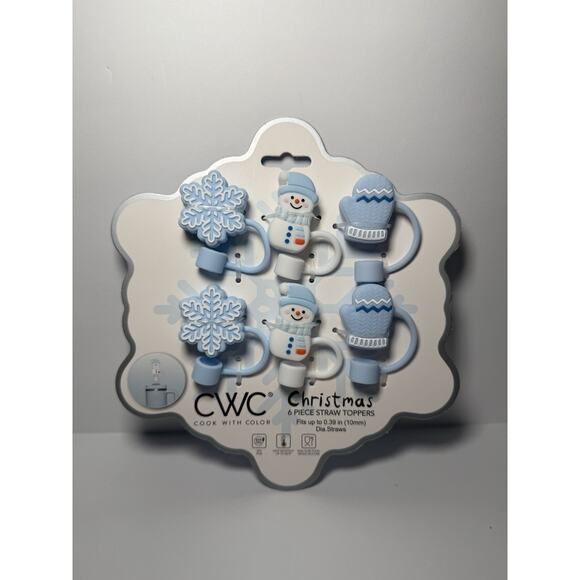 Cook With Color (CWC) Christmas Holiday Straw Toppers Covers BNWT - Picture 2 of 5